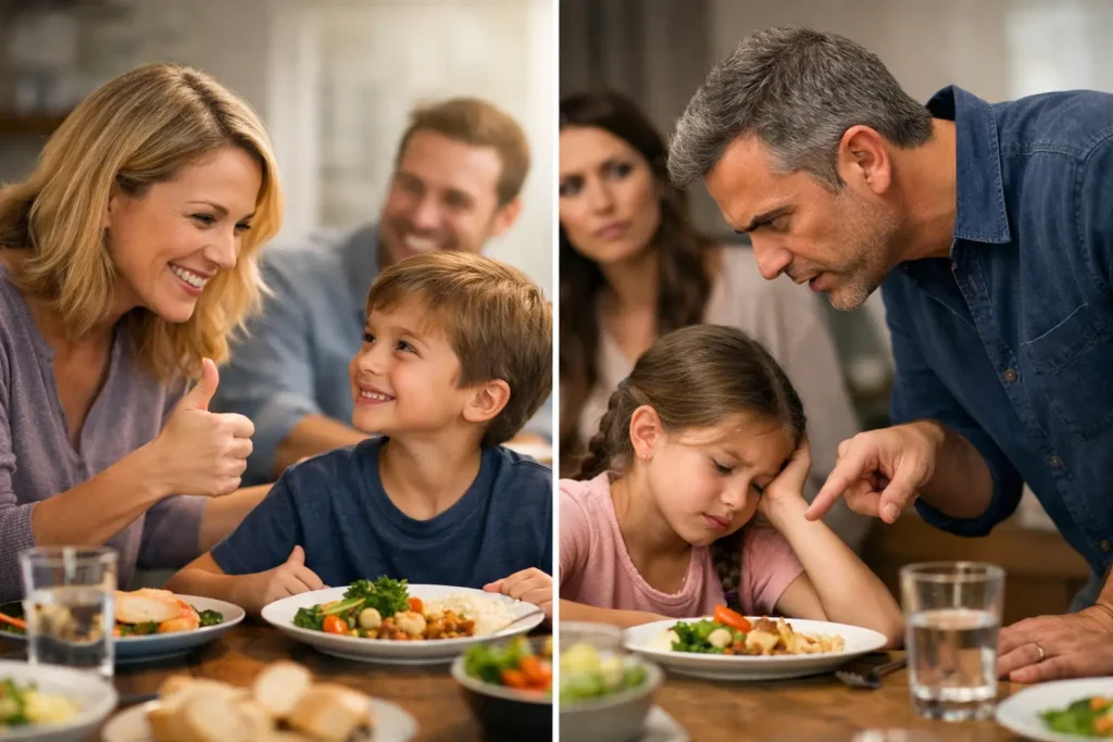 Praise Versus Pressure at the Dinner Table